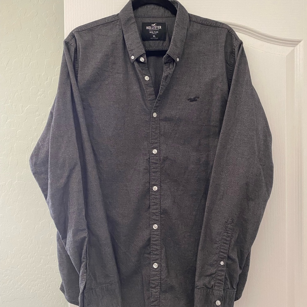 Hollister Black Casual Button Down Shirt